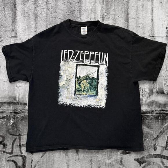 2004 Led Zeppelin IV Album Art Vintage Rock Tee – XL Band T-Shirt - Picture 1 of 6